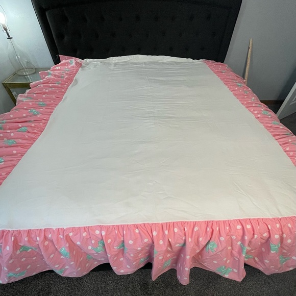 90s Disney Minnie Mouse Comforter Reversible Bows Polkadot 2 Shams Bedskirt Full - Picture 4 of 15